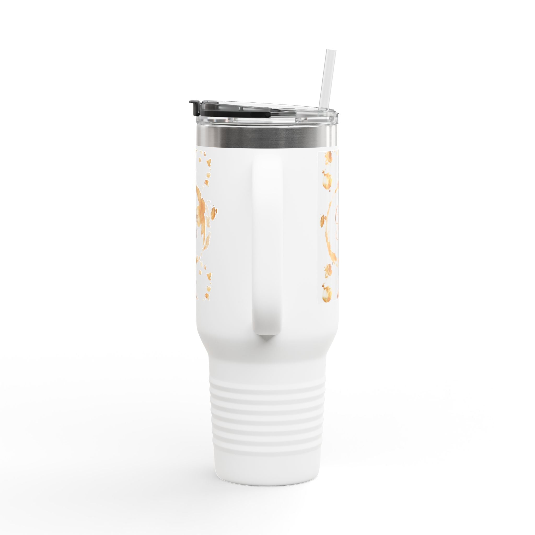 40oz Insulated Travel Mug — Coffee Stains 'Coffee Spirit' White Tumbler