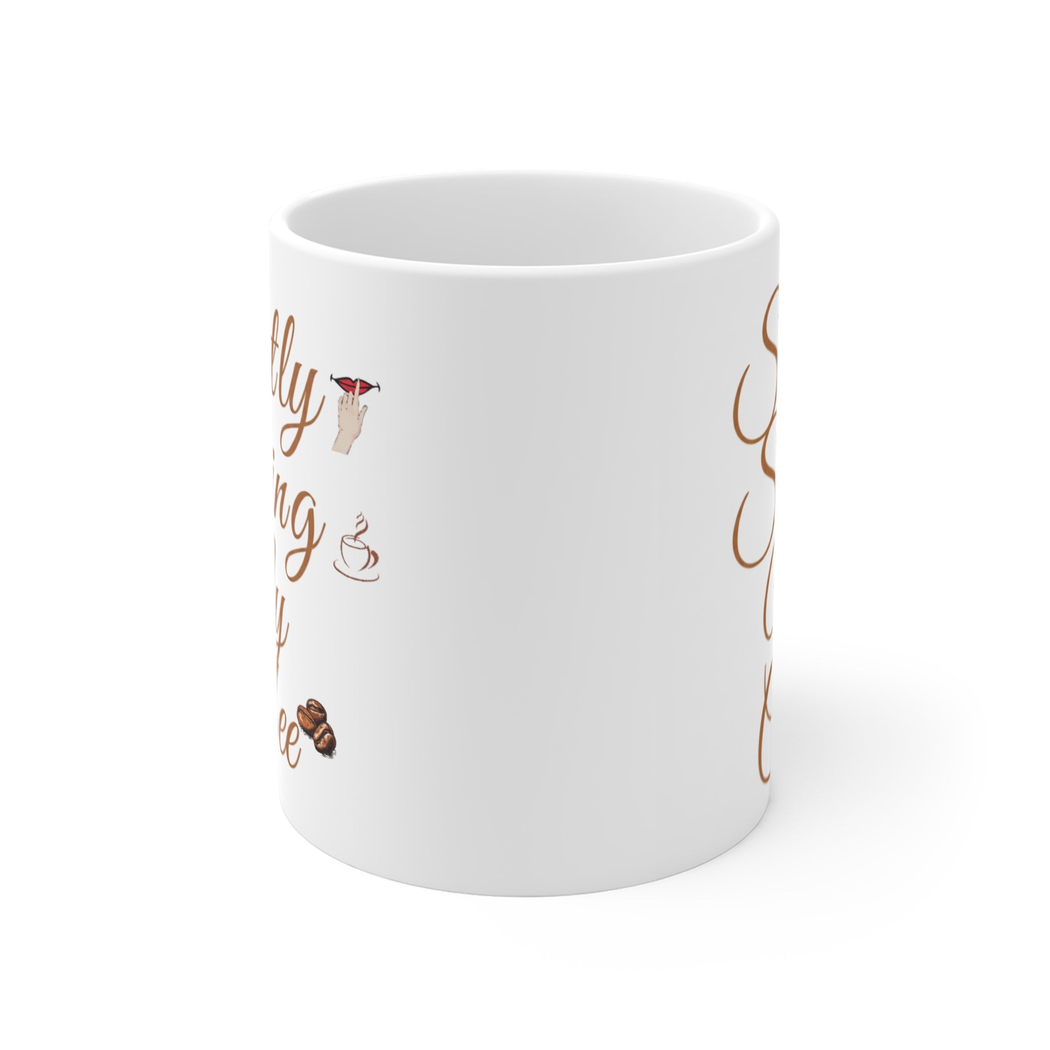 Silently Sipping My Coffee Mug - 11oz Ceramic Coffee Cup, Funny Morning Gift for Coffee Lovers
