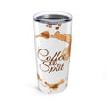 20oz Coffee Split Tumbler — Insulated Travel Cup with Coffee Stain Design
