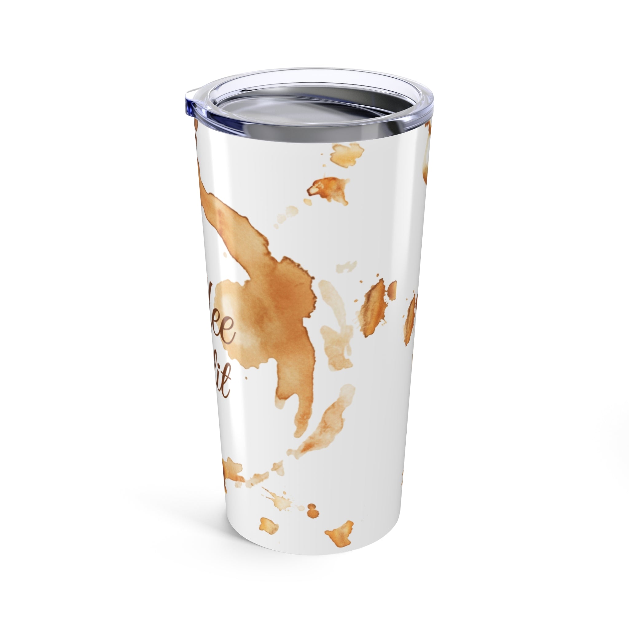 20oz Coffee Split Tumbler — Insulated Travel Cup with Coffee Stain Design