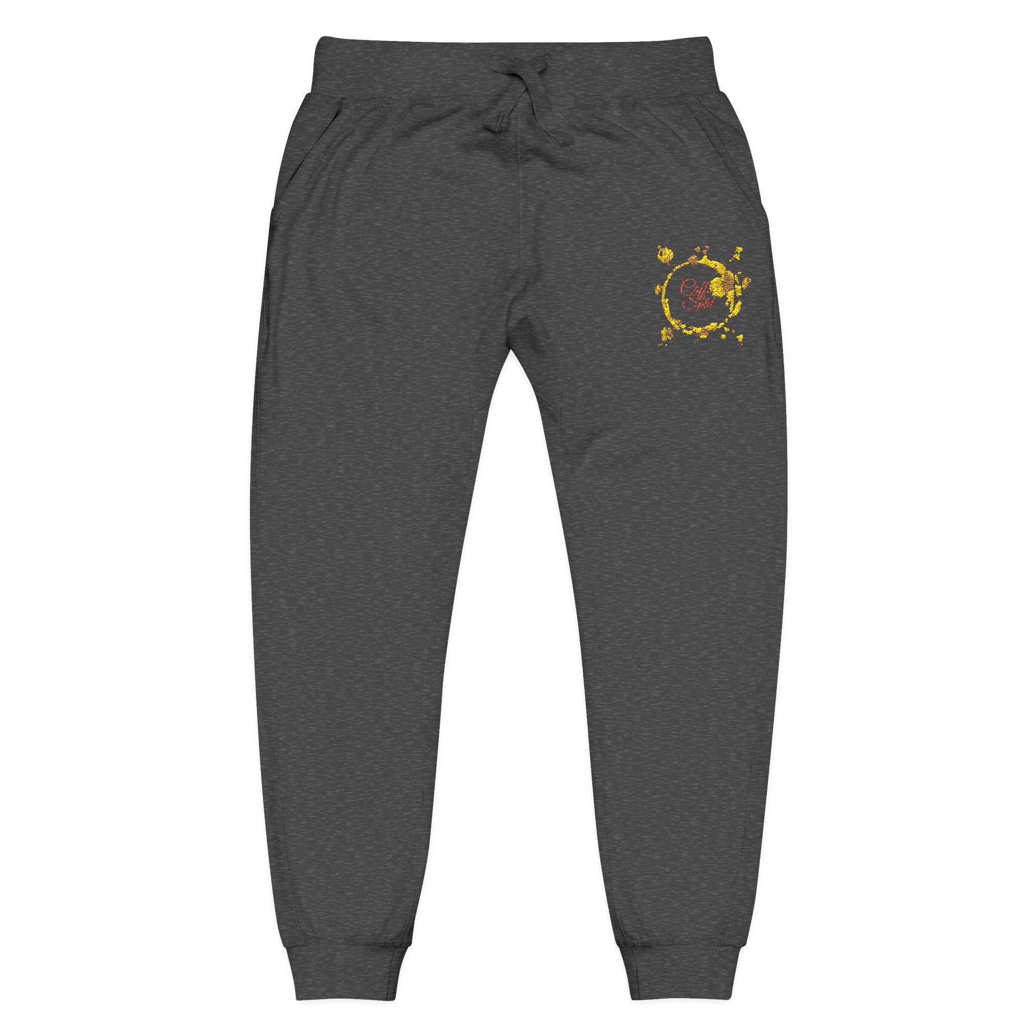 Embroidered Golden Sunflower Sweatpants — Cozy Floral Fleece Joggers