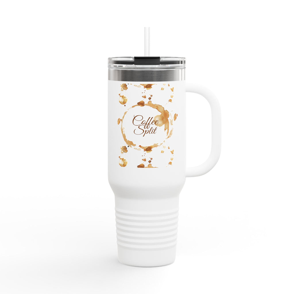 40oz Insulated Travel Mug — Coffee Stains 'Coffee Spirit' White Tumbler