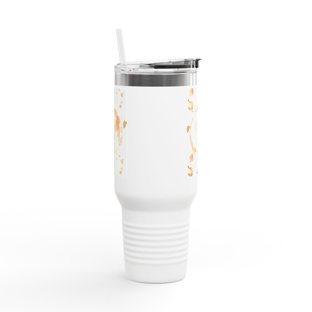 40oz Insulated Travel Mug — Coffee Stains 'Coffee Spirit' White Tumbler