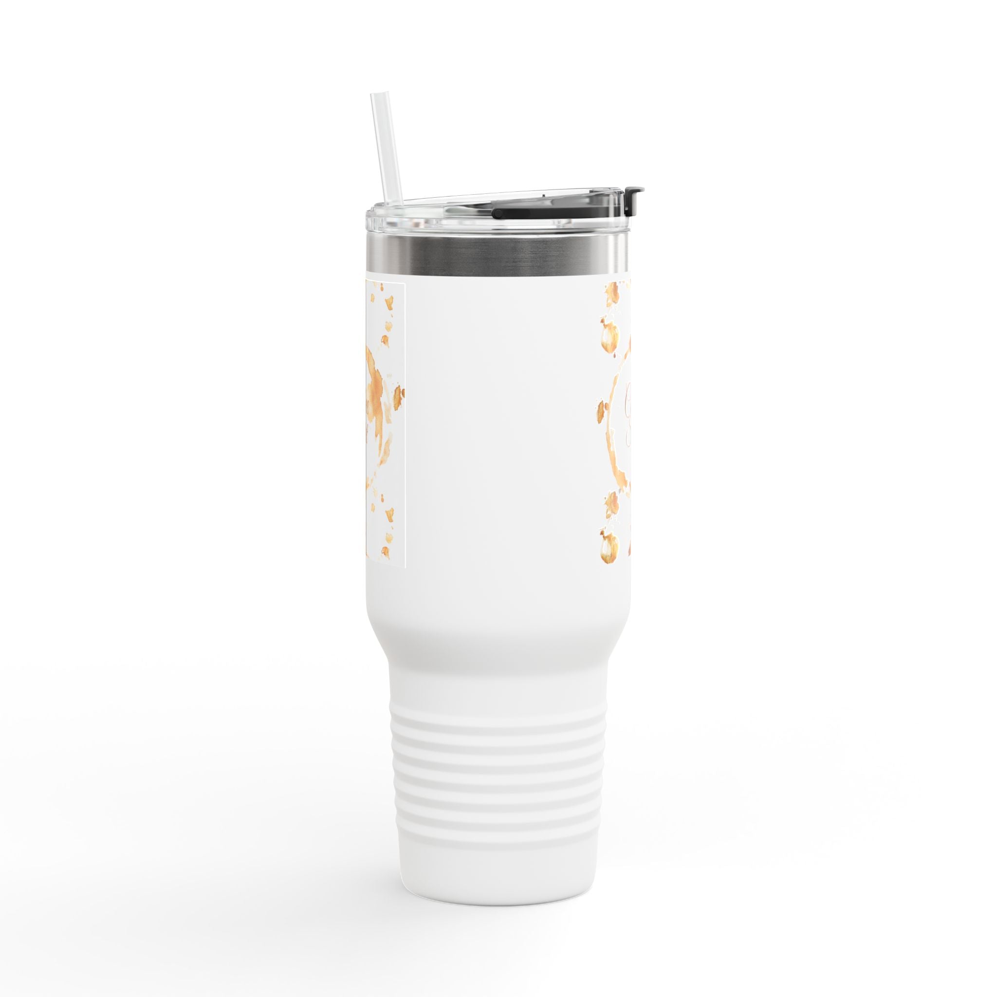 40oz Insulated Travel Mug — Coffee Stains 'Coffee Spirit' White Tumbler