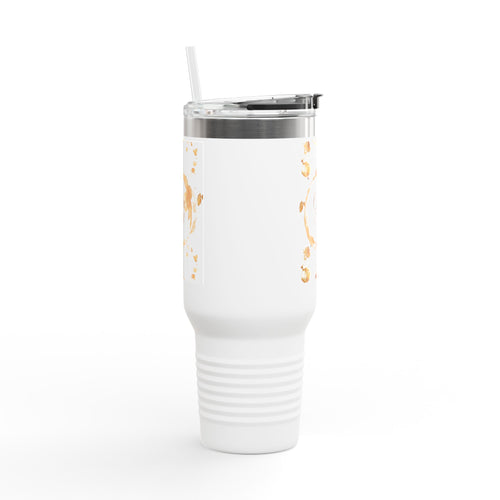 40oz Insulated Travel Mug — Coffee Stains 'Coffee Spirit' White Tumbler