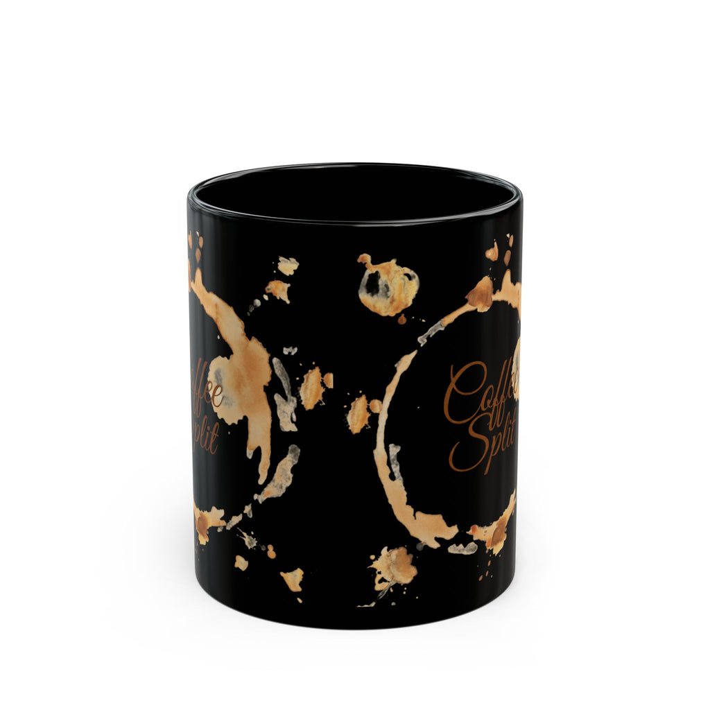 Coffee Spilt Black Mug — 11oz/15oz Coffee Ring Stain Design