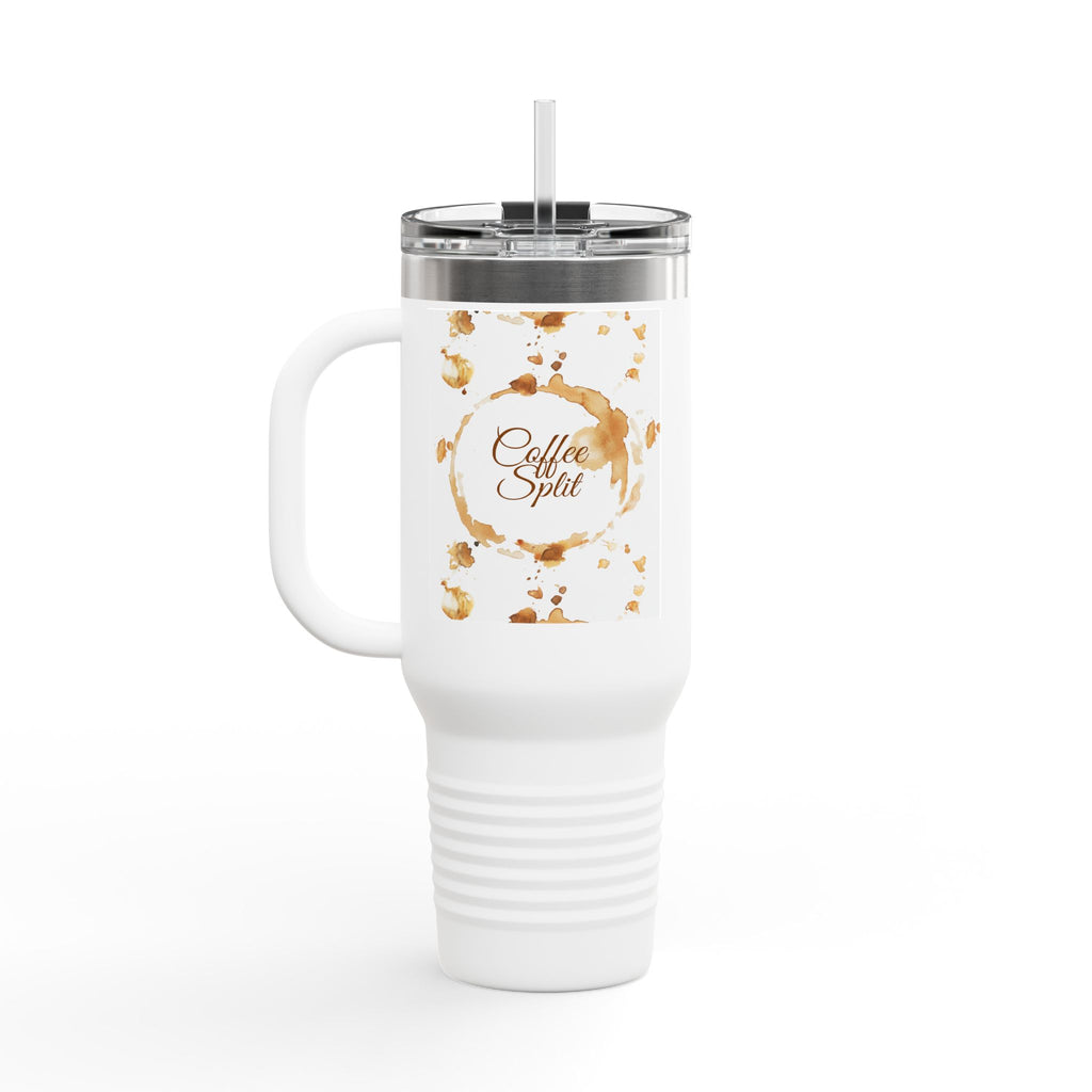 40oz Insulated Travel Mug — Coffee Stains 'Coffee Spirit' White Tumbler