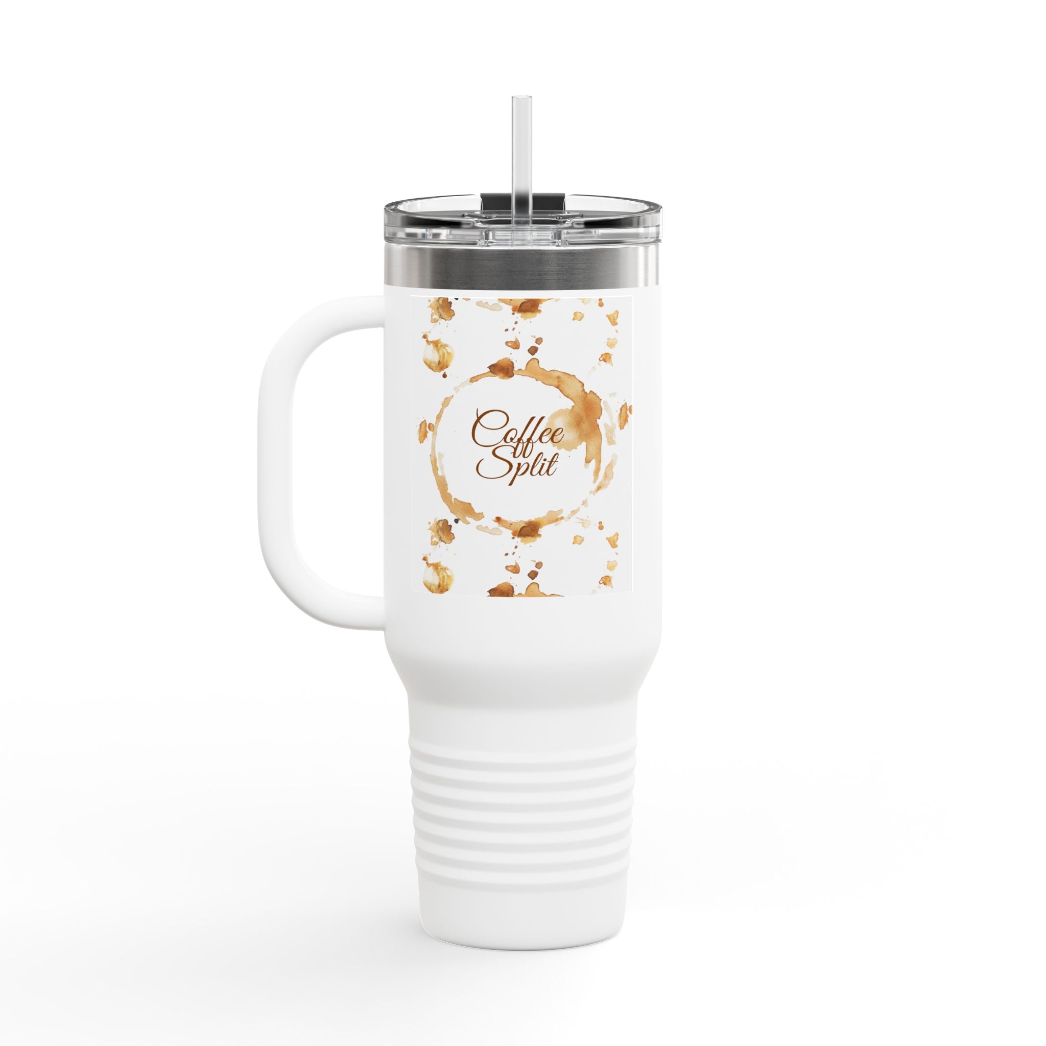 40oz Insulated Travel Mug — Coffee Stains 'Coffee Spirit' White Tumbler